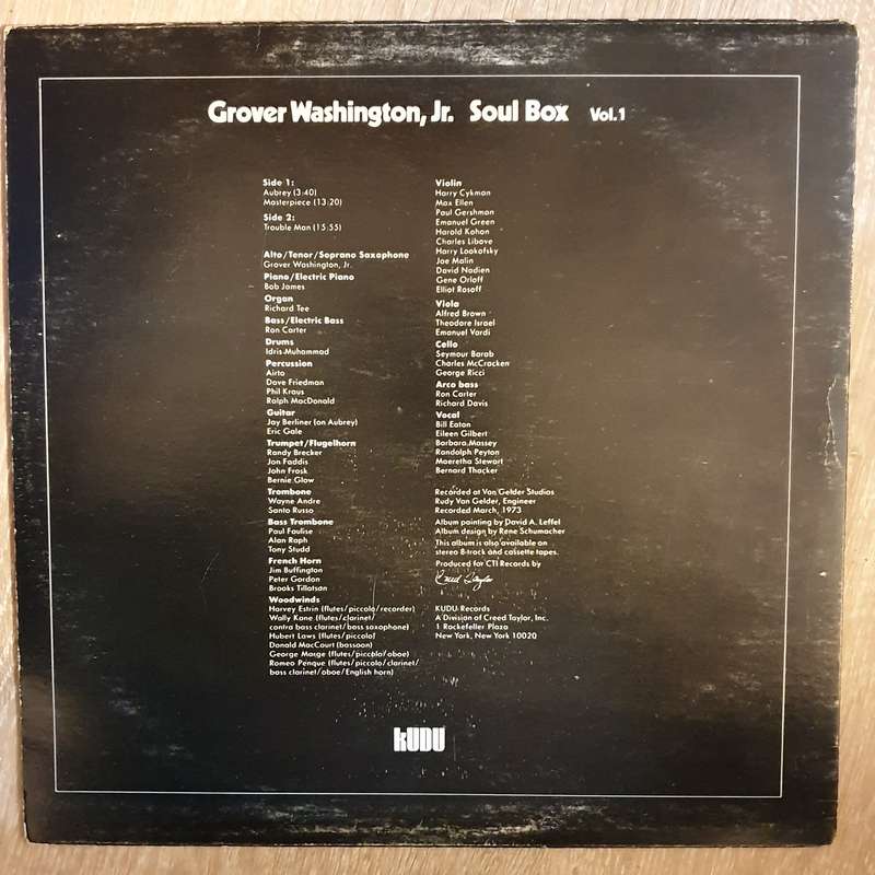 Grover Washington, Jr.  Soul Box Vol.1 - Vinyl LP Record - Very-Good+ Quality (VG+)
