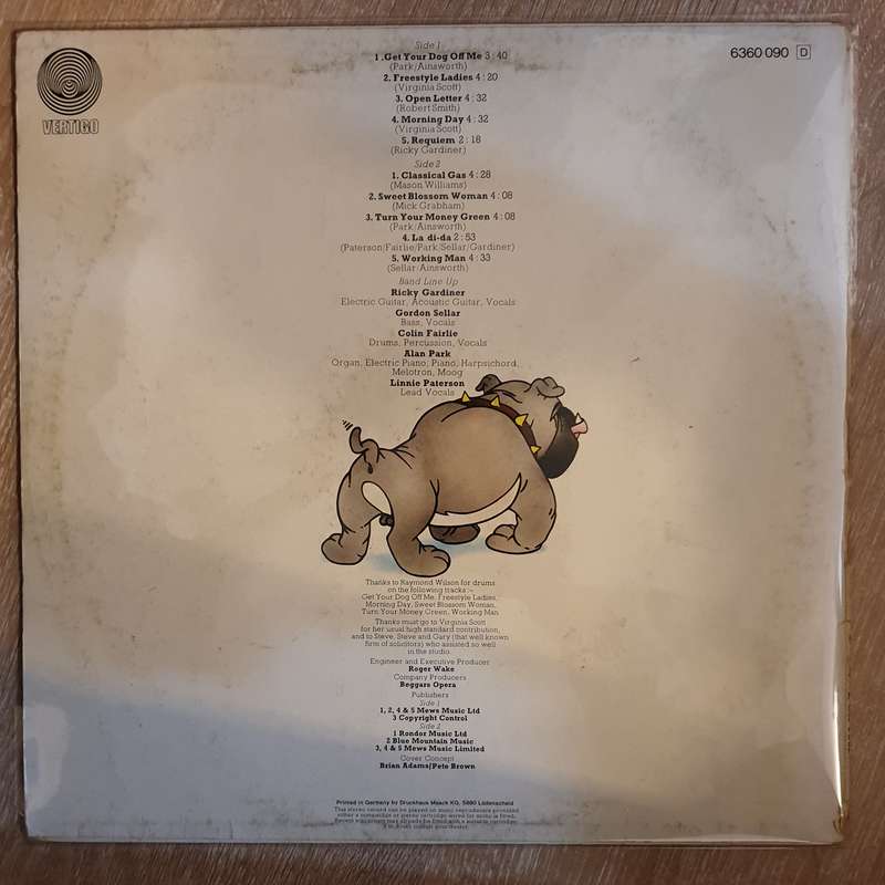 Beggars Opera  Get Your Dog Off Me - Vinyl LP Record - Very-Good+ Quality (VG+)