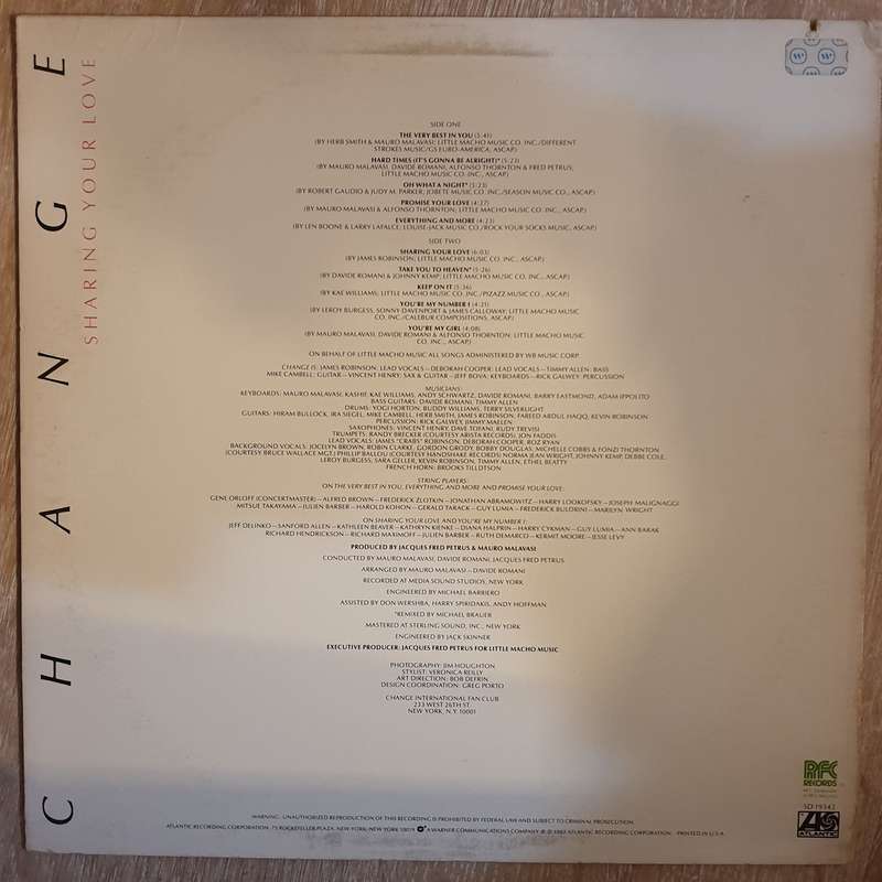 Change  Sharing Your Love - Vinyl LP Record - Very-Good+ Quality (VG+)
