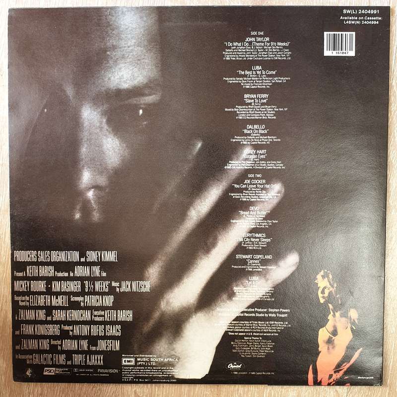 9 1/2 Weeks - Original Motion Picture Soundtrack - Vinyl LP Record - Very-Good+ Quality (VG+)