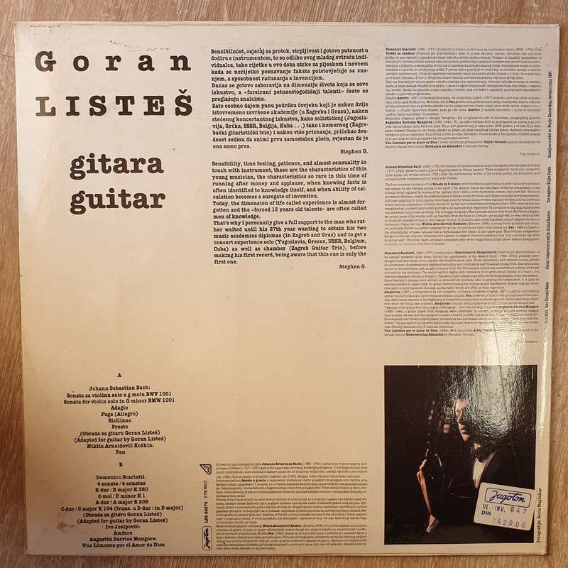Goran Listeš  Gitara / Guitar - Vinyl LP Record - Very-Good+ Quality (VG+)