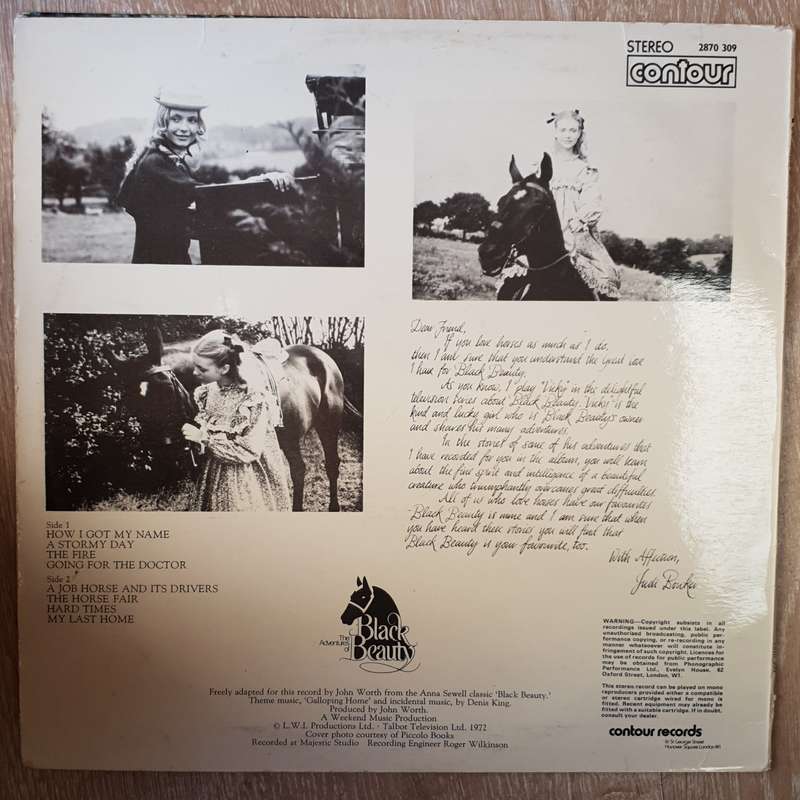 Anna Sewell  Stories From Black Beauty -  Vinyl LP Record - Very-Good+ Quality (VG+)