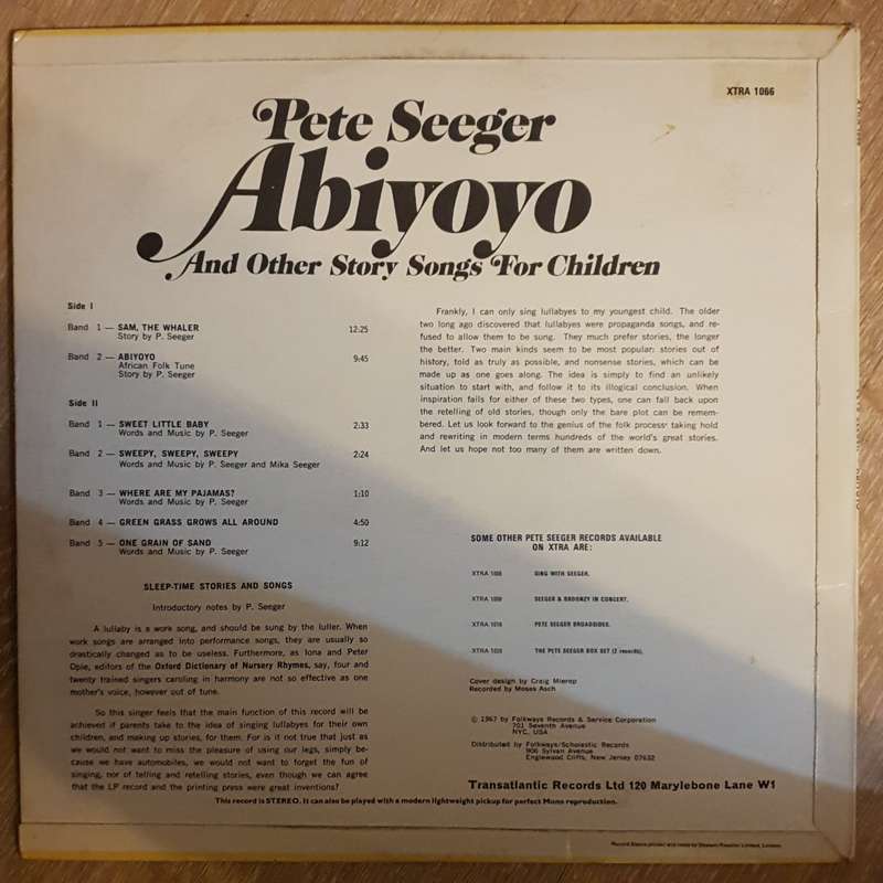 Pete Seeger  Abiyoyo And Other Story Songs For Children - Vinyl LP Record - Very-Good+ Qual...