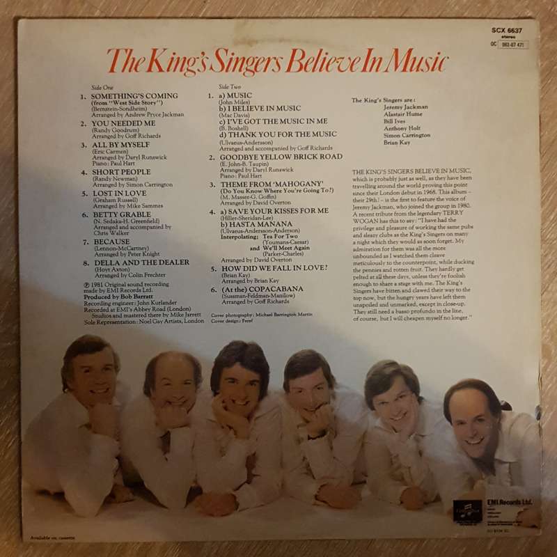 The King's Singers  Believe In Music - Vinyl LP Record - Very-Good+ Quality (VG+)