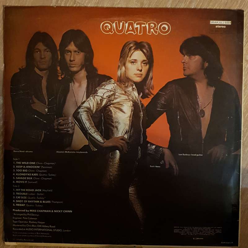 Suzi Quatro  Quatro - Vinyl LP Record - Very-Good+ Quality (VG+)