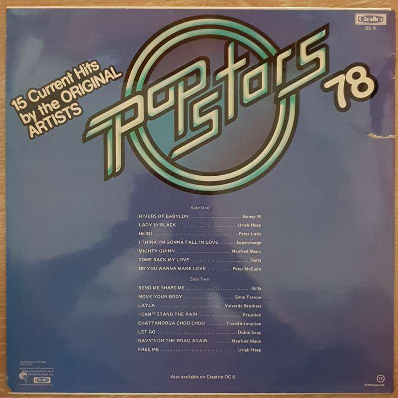 Pop Stars '78 - Original Artists - Vinyl LP Record - Very-Good+ Quality (VG+)