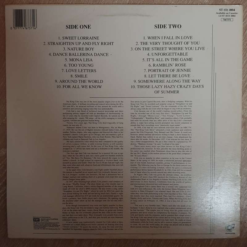 Nat King Cole - Special Collection - Vinyl Record - Very-Good+ Quality (VG+)