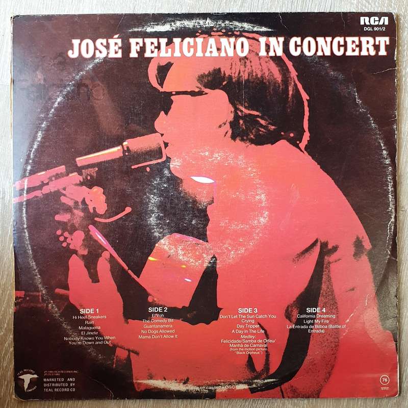 José Feliciano  José Feliciano In Concert - Double Vinyl LP Record (VG+)