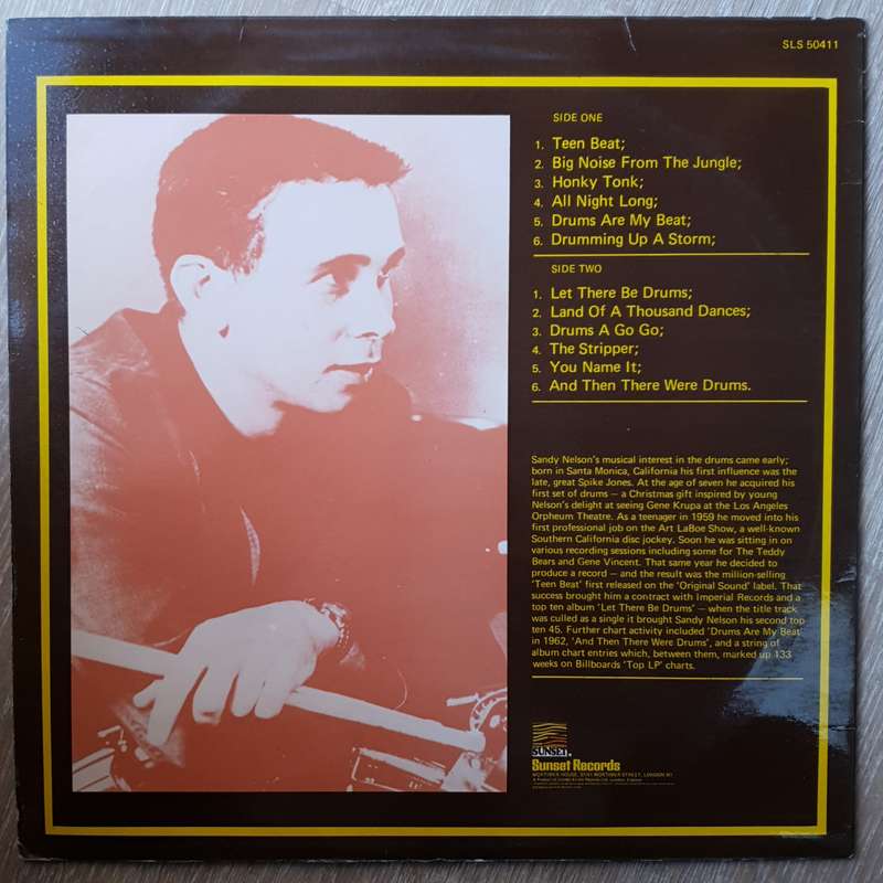 Sandy Nelson  The Very Best Of Sandy Nelson - Vinyl LP Record - Very-Good+ Quality (VG+)