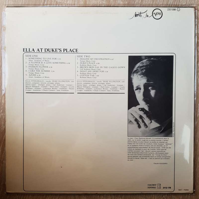 Ella Fitzgerald / Duke Ellington  Ella At Duke's Place - Vinyl LP Record - Very-Good+ Quali...