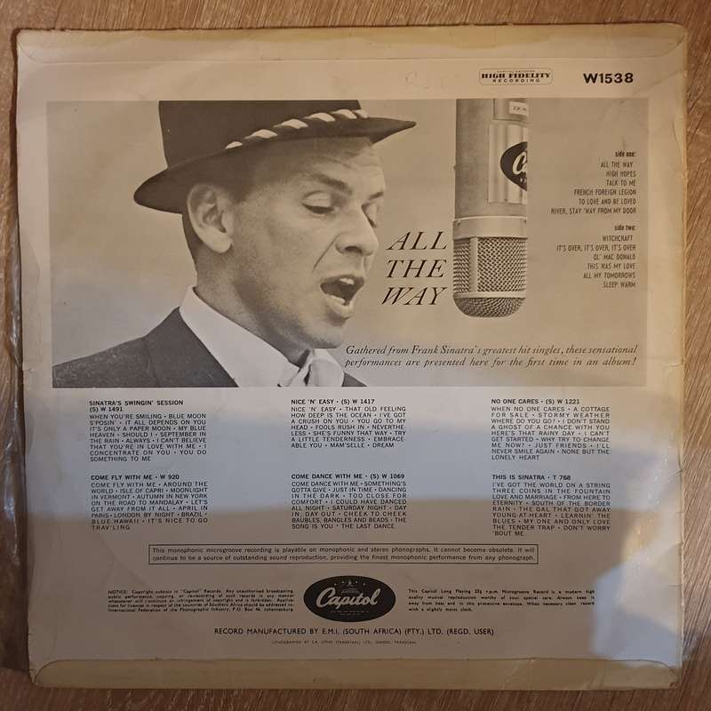 Frank Sinatra  All The Way - Vinyl LP Record - Opened  - Very-Good Quality (VG)