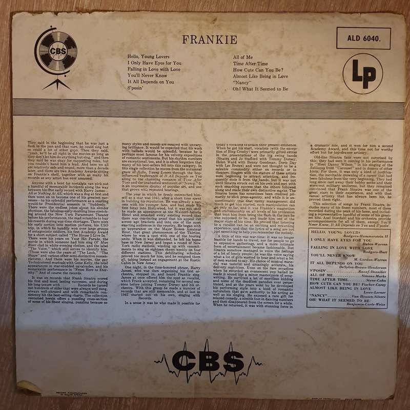 Frank Sinatra  Frankie  Vinyl LP Record - Opened  - Good Quality (G)
