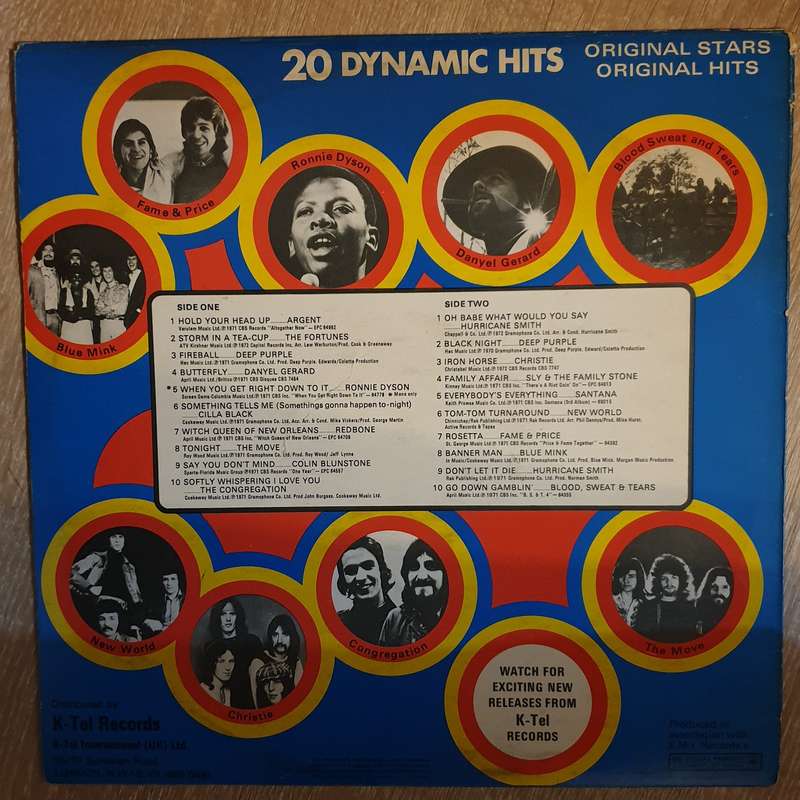 20 Dynamic Hits - K-Tel - Various Original Artists -  Vinyl  Record - Very-Good+ Quality (VG+)