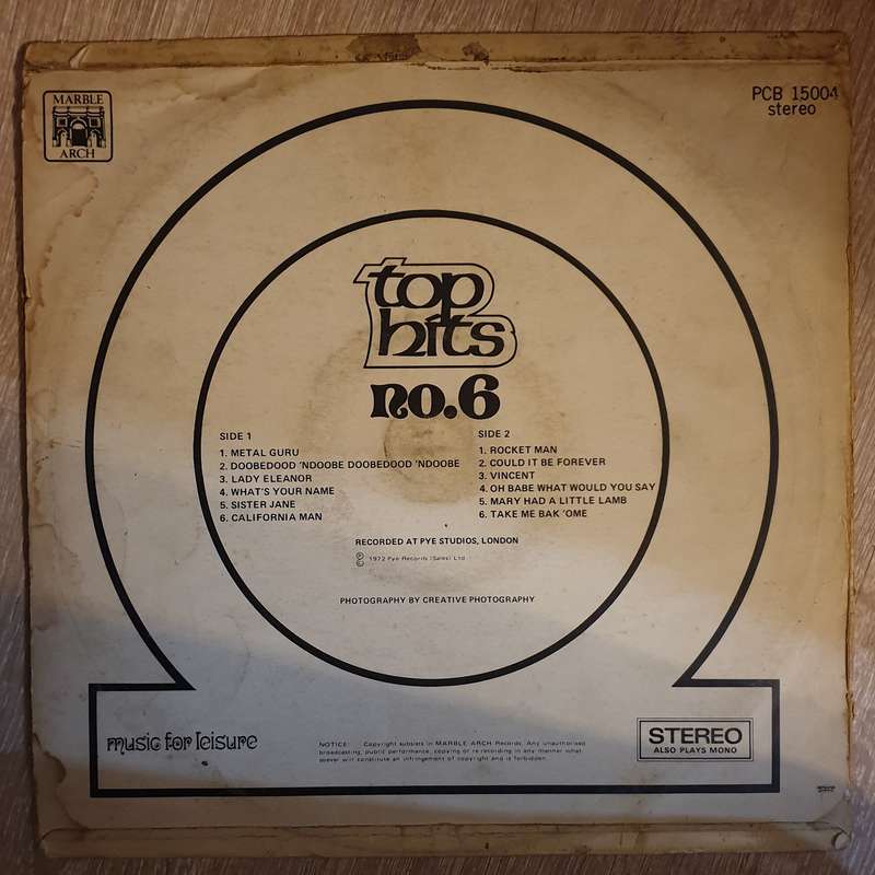 Top Hits No. 6 - Vinyl LP Record (VG-)