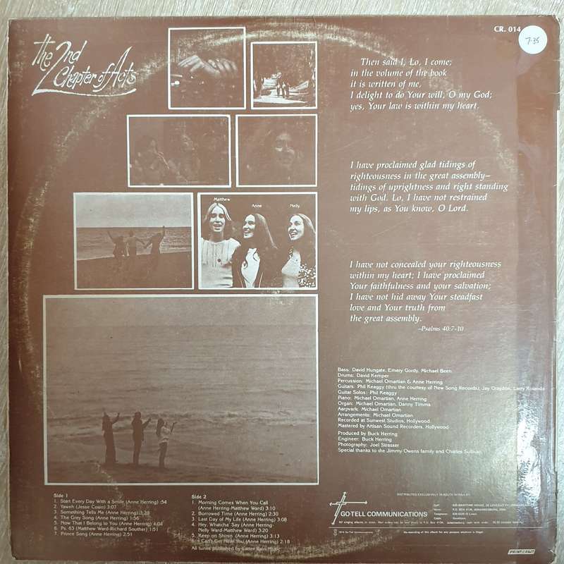The 2nd Chapter Of Acts  In The Volume Of The Book - Vinyl  Record - Very-Good+ Quality (VG+)