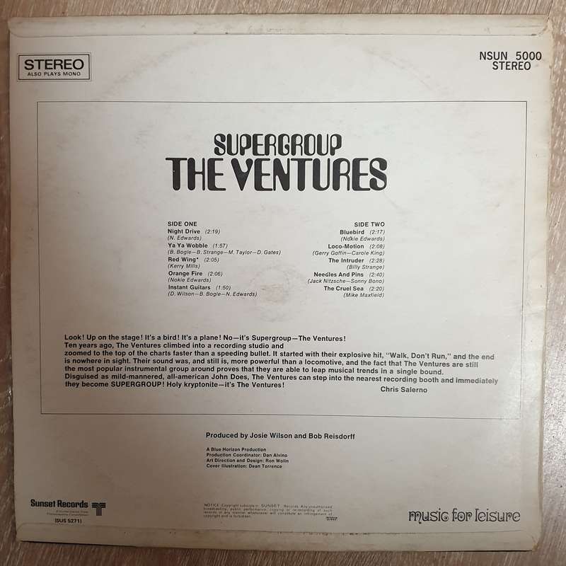 The Ventures  Supergroup -  Vinyl  Record - Very-Good+ Quality (VG+)