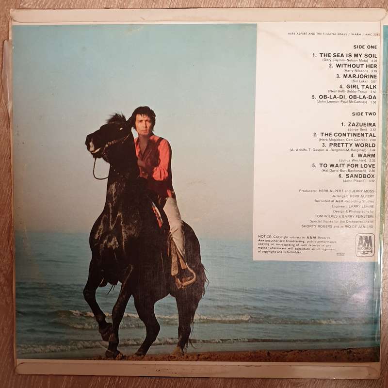 Herb Alpert & The Tijuana Brass  Warm - Vinyl  Record - Very-Good+ Quality (VG+)