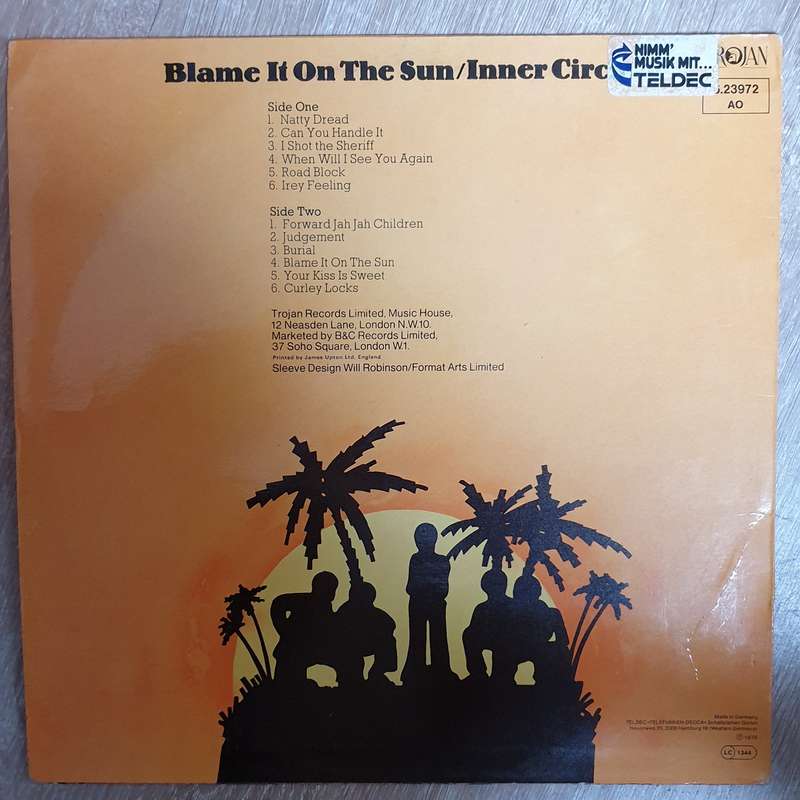 Inner Circle  Blame It On The Sun - Vinyl  Record - Very-Good+ Quality (VG+)