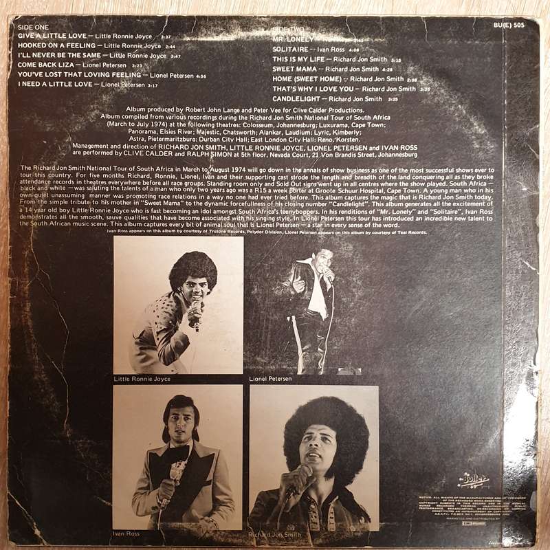 Richard Jon Smith Show Live (Bols Brandy Presents)-  Vinyl LP Record - Opened  - Good Quality (G)