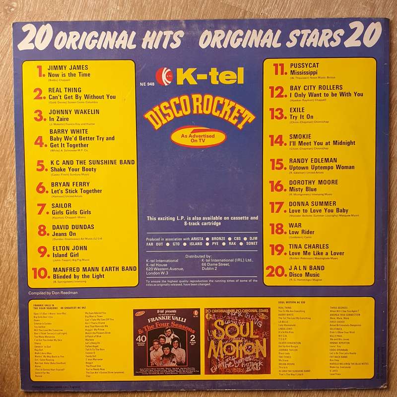 Disco Rocket - K-Tel - Original Artists  - Vinyl LP Record - Opened  - Very-Good Quality (VG)
