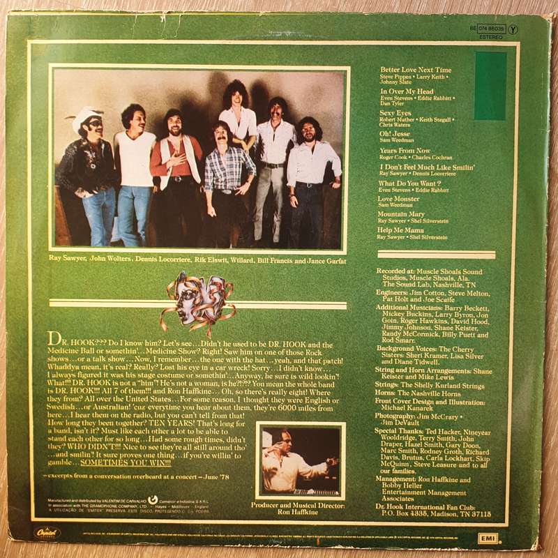 Dr. Hook  Sometimes You Win  -  Vinyl LP Record - Very-Good+ Quality (VG+)