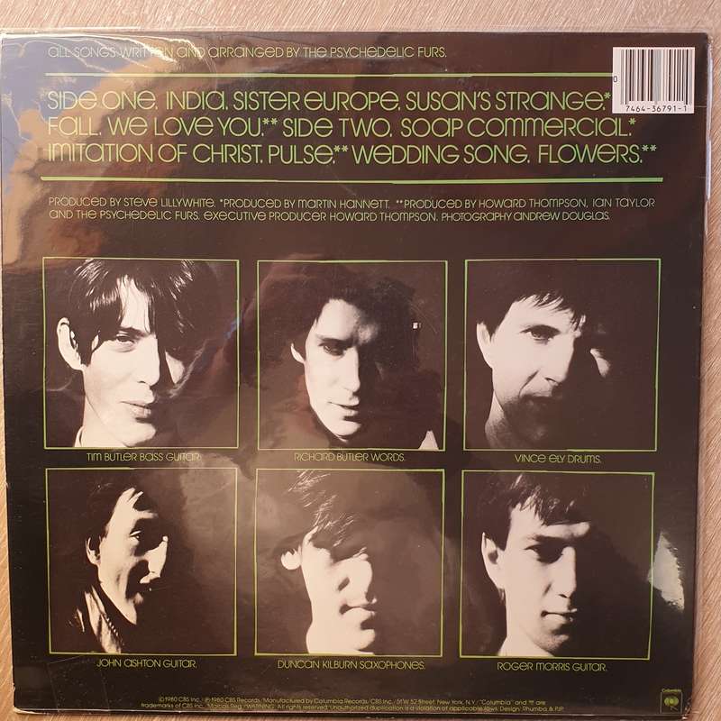 The Psychedelic Furs  The Psychedelic Furs - Vinyl  Record - Very-Good+ Quality (VG+)