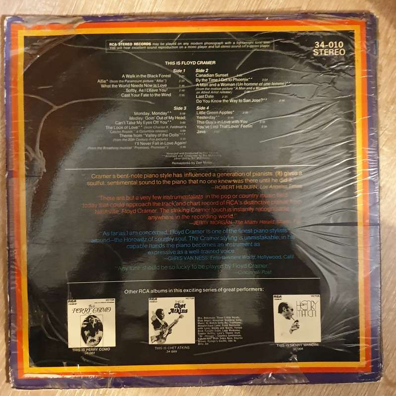 Floyd Cramer  This Is Floyd Cramer - Vinyl  Record - Very-Good+ Quality (VG+)