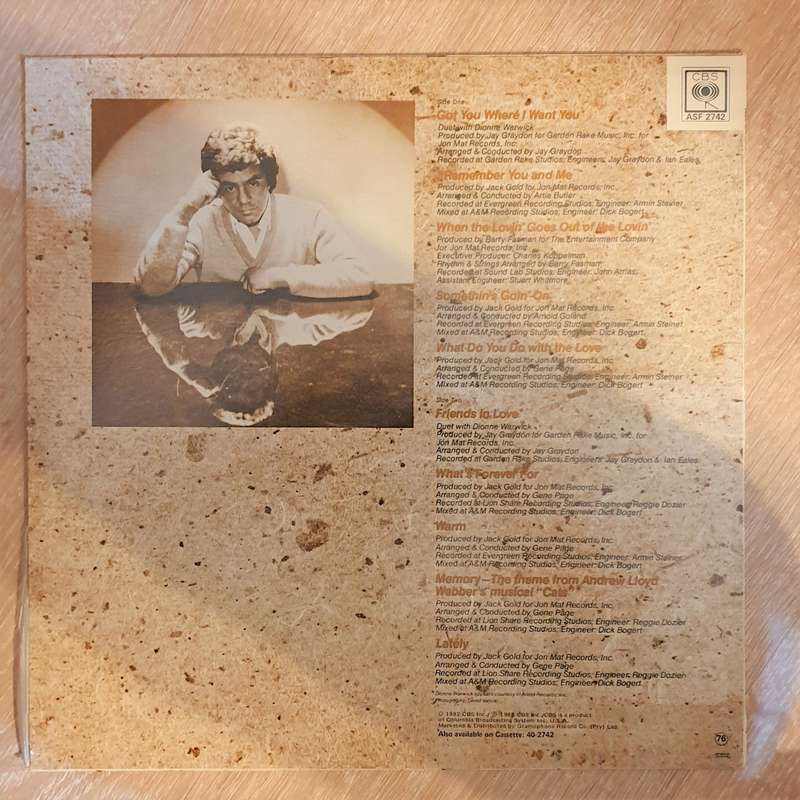 Johnny Mathis with Dionne Warwick  Friends In Love - Vinyl  Record - Very-Good+ Quality (VG+)