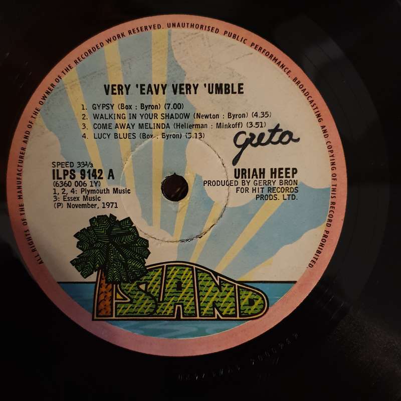 Uriah Heep  ...Very 'Eavy Very 'Umble...  - Vinyl LP Record - Very-Good+ Quality (VG+)