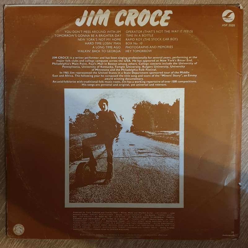 Jim Croce - You Don;'t Mess Around With Jim - Vinyl LP Record - Opened  - Good+ Quality (G+)