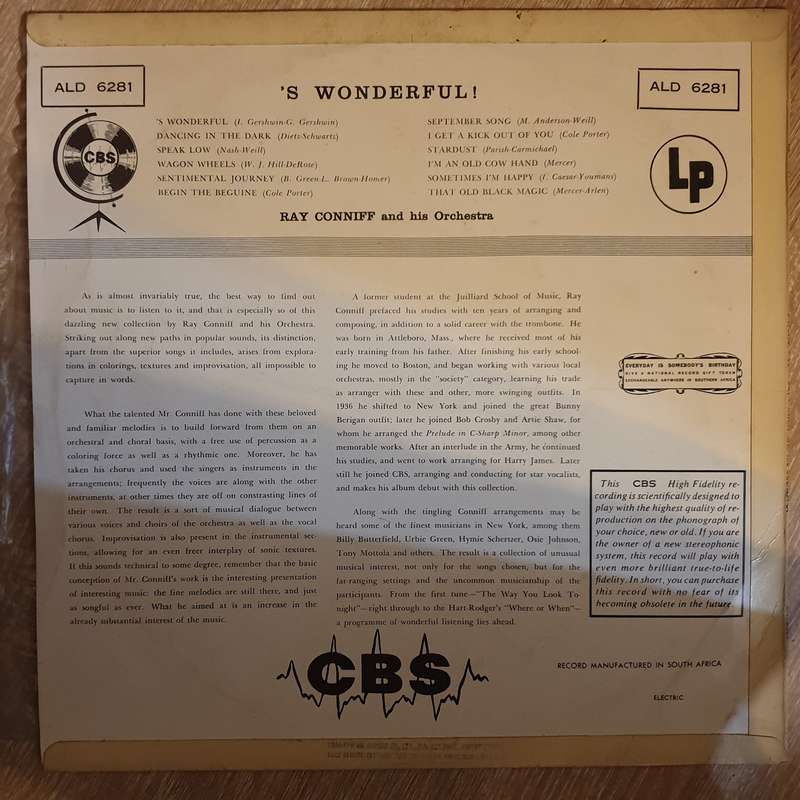 Ray Conniff - 'S Wonderful - Vinyl LP Record - Opened  - Very-Good Quality (VG)
