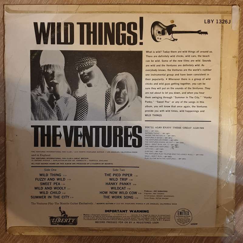 The Ventures  Wild Things! -  Vinyl LP Record - Opened  - Good Quality (G)