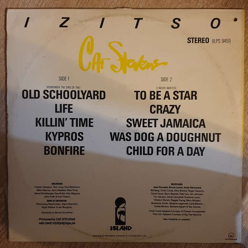 Cat Stevens  Izitso - Vinyl LP Record - Opened  - Very-Good- Quality (VG-)
