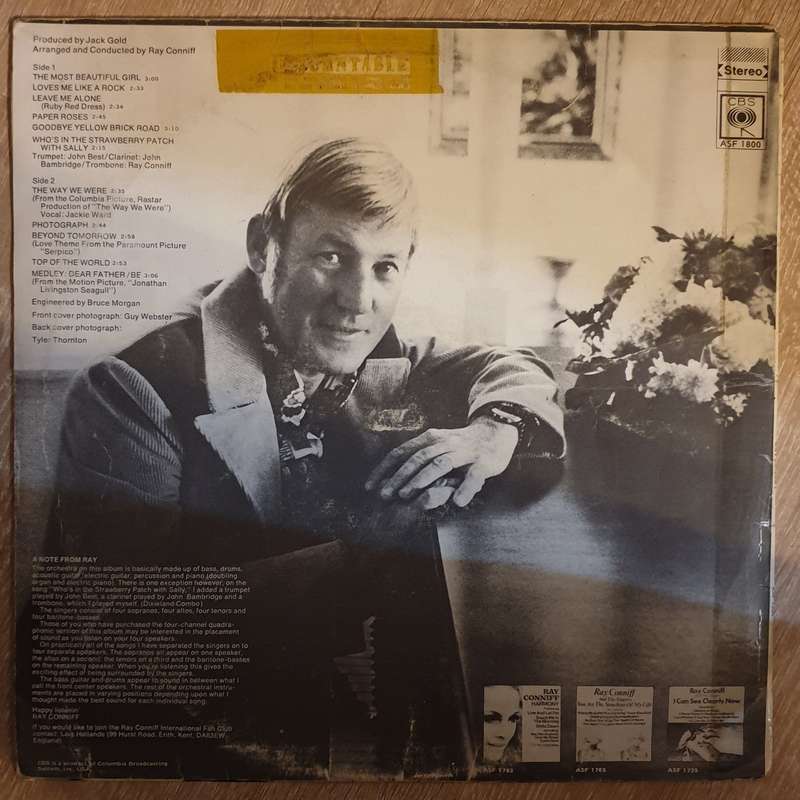 Ray Conniff - The Way We Were  Vinyl Record - Very-Good+ Quality (VG+)