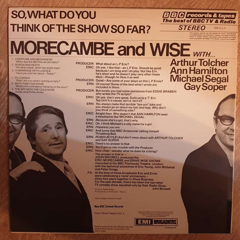 Morecambe & Wise  So, What Do You Think Of The Show So Far?  Vinyl Record - Very-Good+ Q...