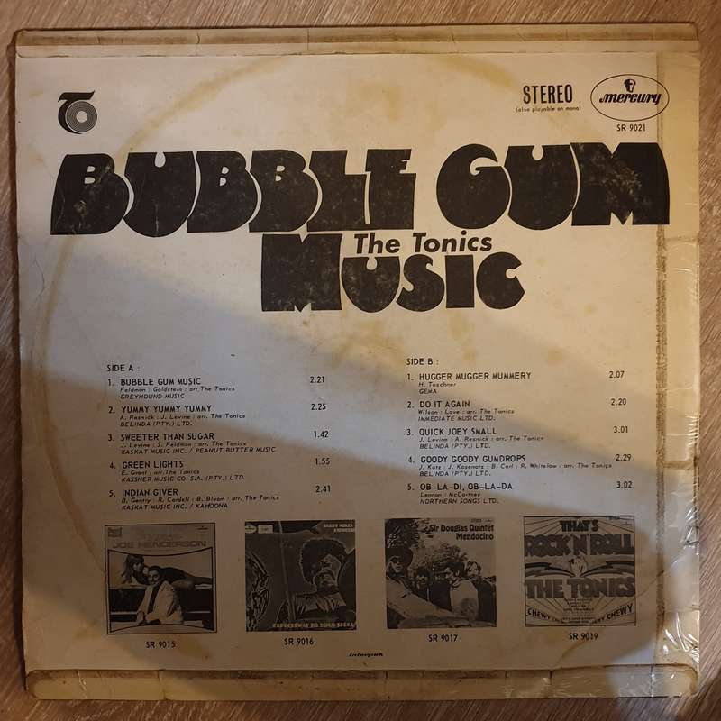 The Tonics  Bubble Gum Music  - Vinyl LP Record - Opened  - Very-Good- Quality (VG-)