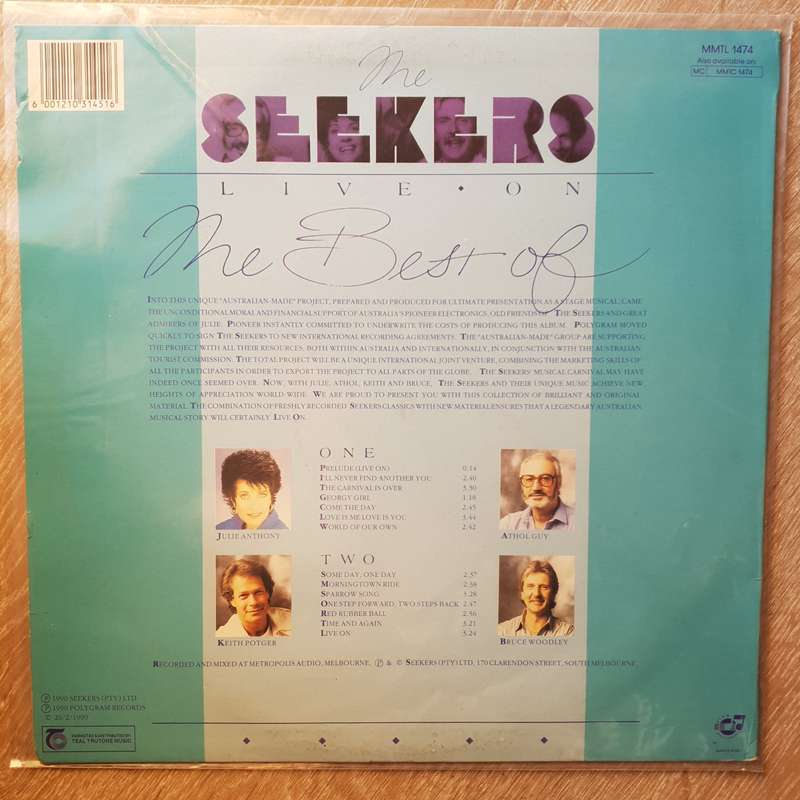 The Seekers  Live On -  Vinyl Record - Very-Good+ Quality (VG+)