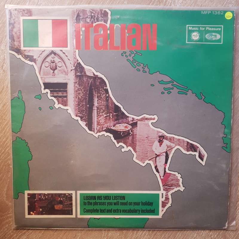 Italian - Learn as you Listen -  Vinyl Record - Very-Good+ Quality (VG+)