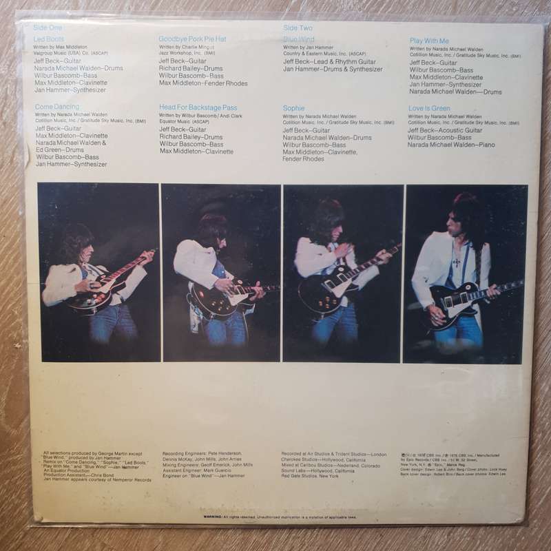 Jeff Beck  Wired -  Vinyl LP Record - Very-Good+ Quality (VG+)
