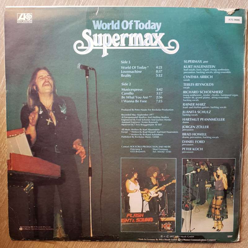Supermax  World Of Today -  Vinyl LP Record - Very-Good+ Quality (VG+)