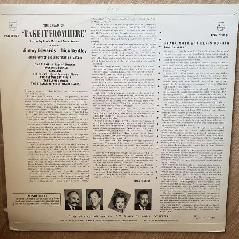 The Cream Of "Take It From Here"  - Jimmy Edwards, Dick Bentley, June Whitfield And Wallas Eaton ...
