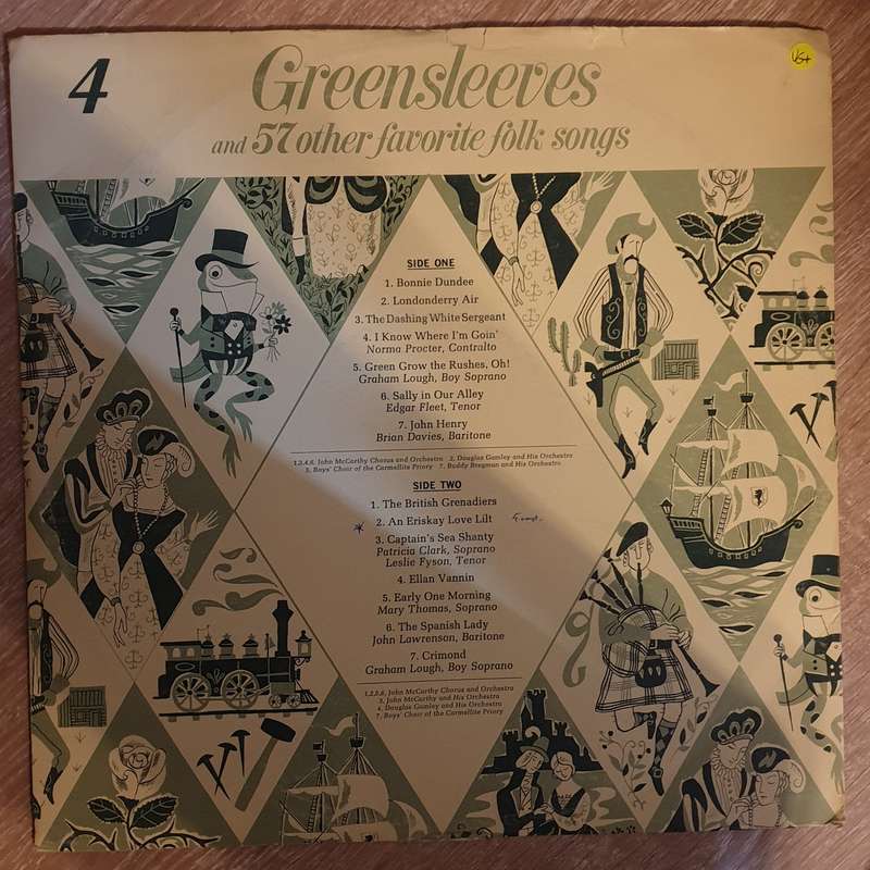 Greensleeves and 57 Other Favourite Folk Songs (Part 4)  Vinyl LP Record - Very-Good+ Quality ...