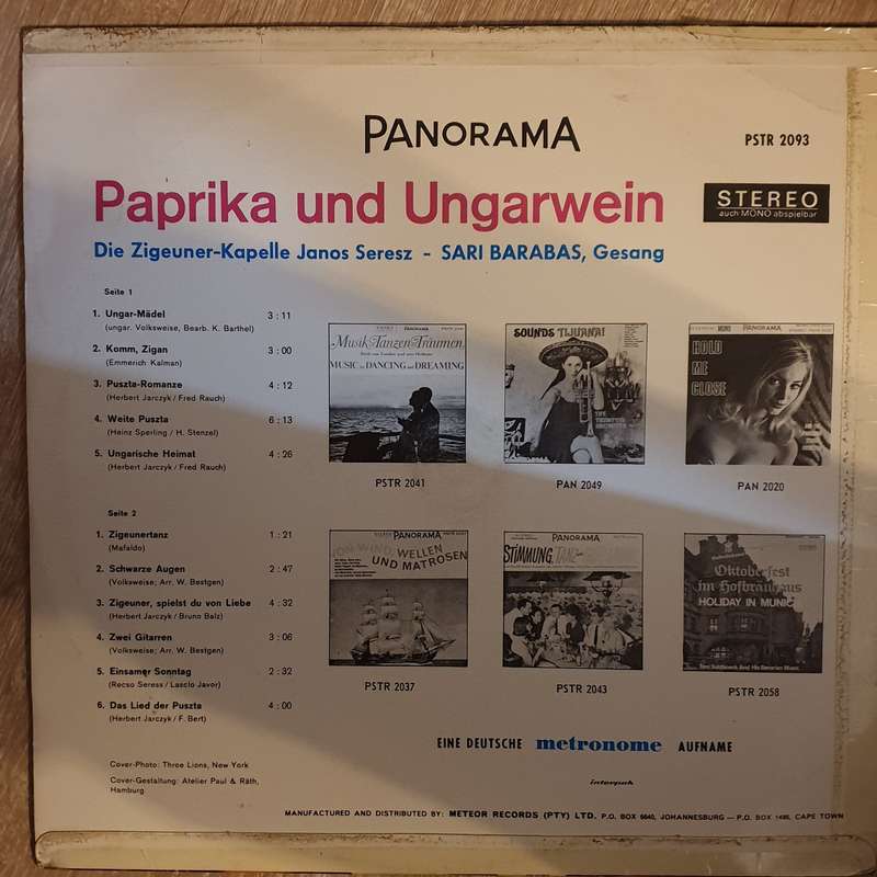 Paprika und Ungarwein  - Vinyl LP Record - Opened  - Very-Good Quality (VG)