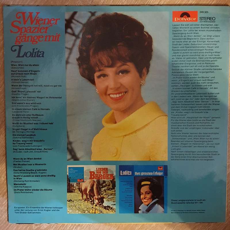 Lolita - Wiener Spaziergänge Mit Lolita - Vinyl LP Record - Very-Good+ Quality (VG+)