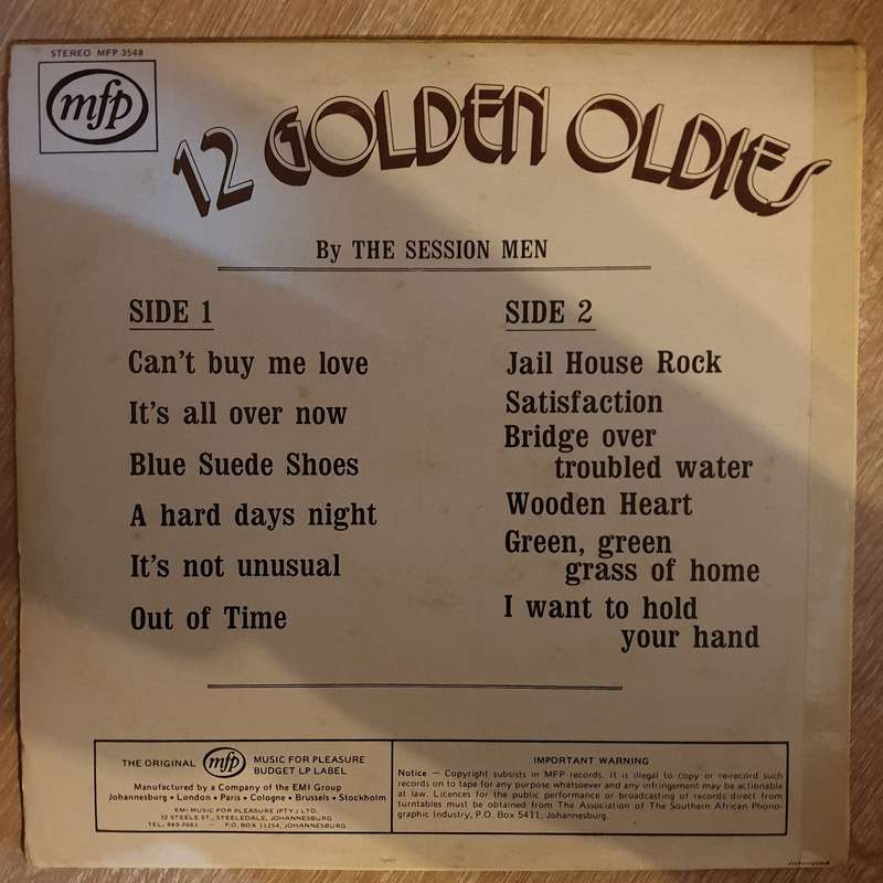 12  Golden Oldies -  Vinyl LP Record - Very-Good+ Quality (VG+)