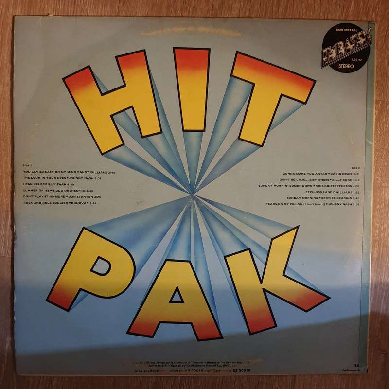 Hit Pak - Original Artists - Vinyl LP Record - Very-Good+ Quality (VG+)