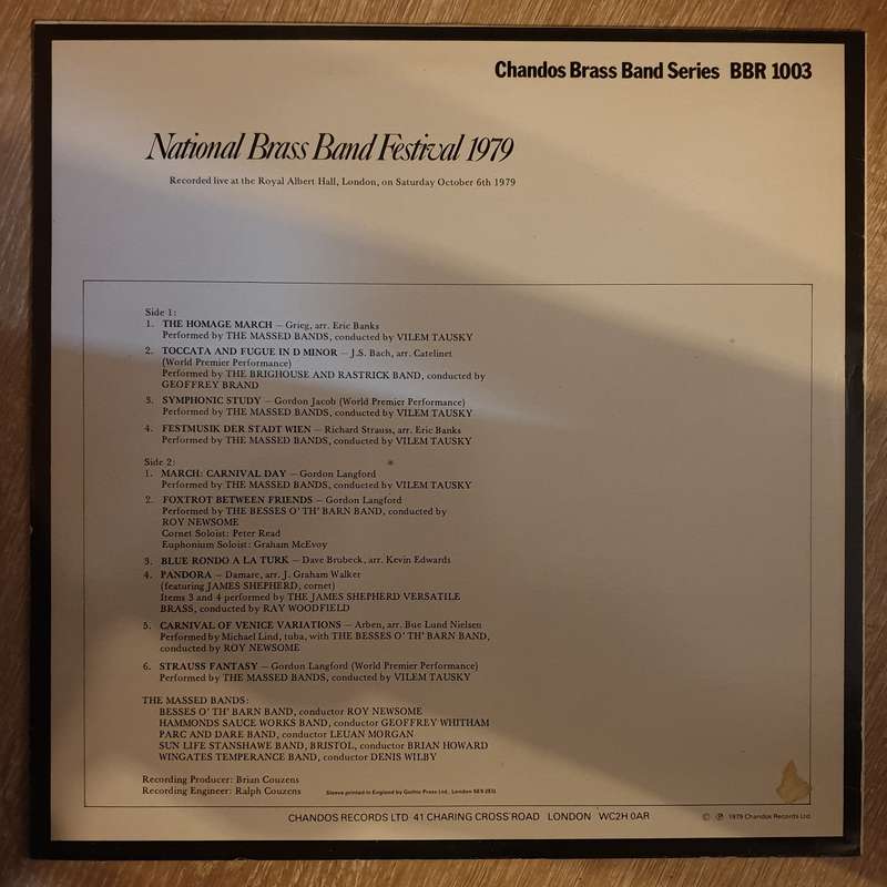 National Brass Band Festival 1979  - Vinyl LP Record - Opened  - Very-Good+ Quality (VG+)