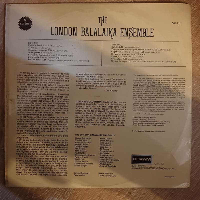 The London Balalaika Ensemble  The London Balalaika Ensemble -  Vinyl LP - Opened  - Very-G...