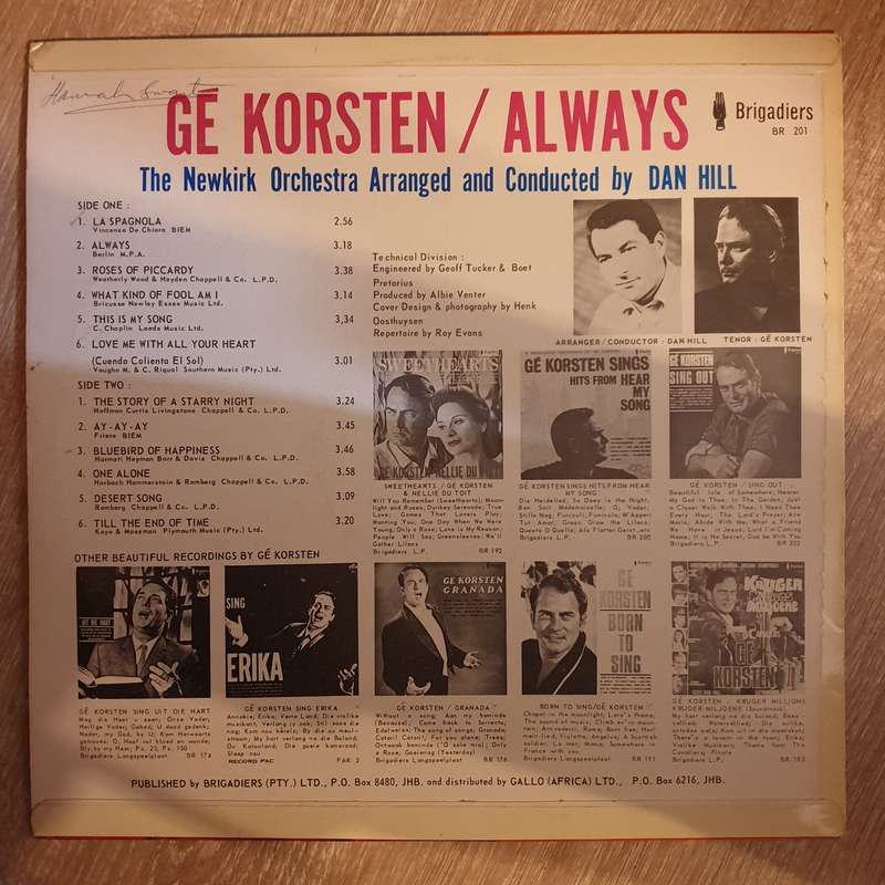 Ge Korsten - Always -  Vinyl LP Record - Very-Good+ Quality (VG+)