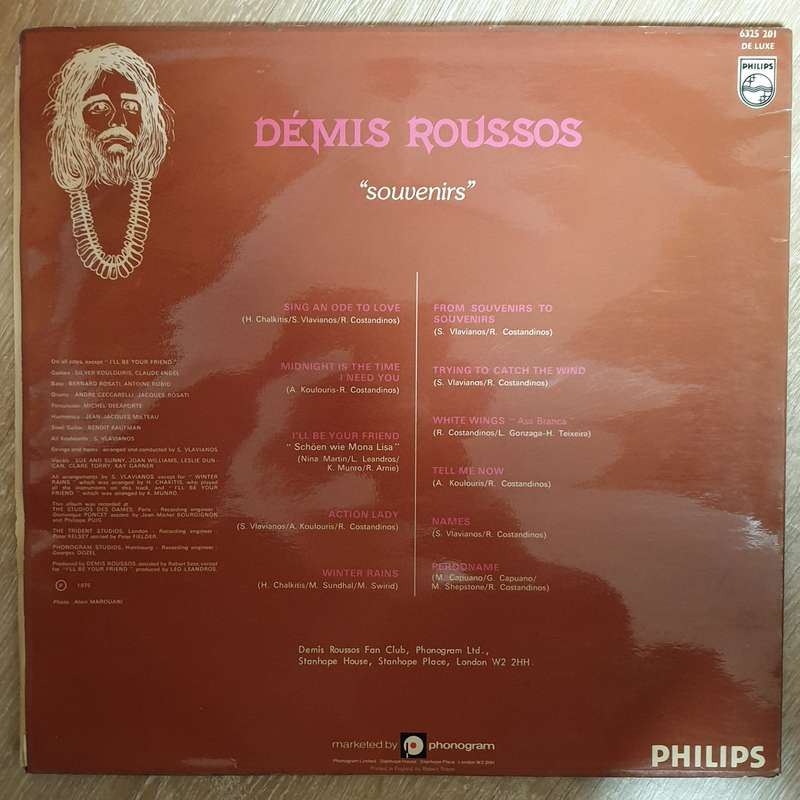 Demis Roussos  Souvenirs -  Vinyl LP Record - Very-Good+ Quality (VG+)